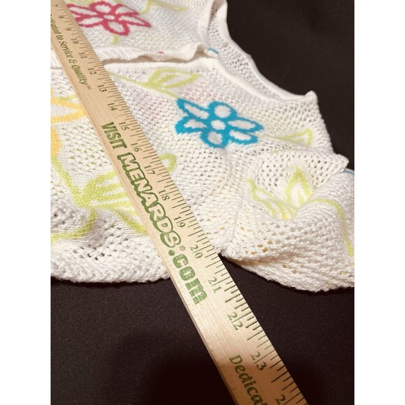 Knit Floral Cardigan Women’s Size Medium Summer Sweater Cottage Core L2 - Picture 7 of 7